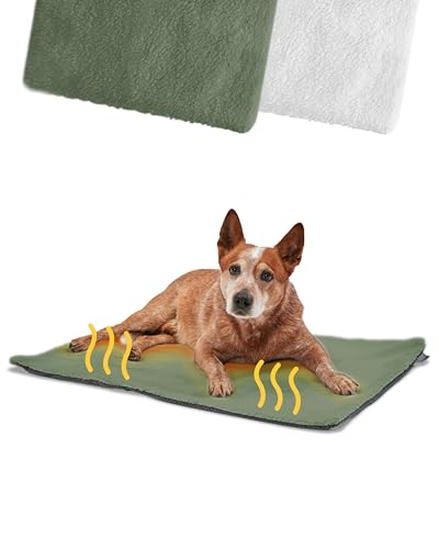 PiuPet® Selbstheizende Decke für Katzen & Hunde, Größe: 90x60cm, Innovative & Umweltfreundliche Wärmematte, Katzendecke (Für Hunde, Grün) von PiuPet