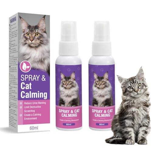 60ml*2 Stück Pet Calming Spray Katzen Beruhigungsmittel Spray Beruhigung Beruhigungsspray FüR Katze Katzenberuhiger Beruhigender Beruhigendes Entspannungs Anti Stress Mittel Calming Anzeichen M von Piuess