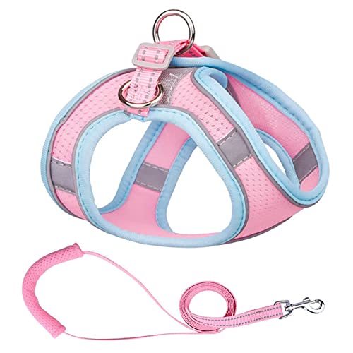 Sicherheitswesten Reflektierende Hundegeschirr Leine Set Nylon Haustier Katze Harness Hundeleine Verstellbare Haustiergurtweste for Welpen Medium Hund Haustierbedarf Reflektierende Westen (Color : Pi von PiurUf