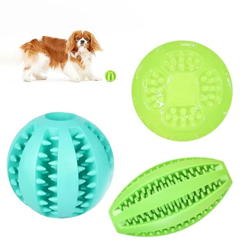 Pixie Pitt Hundespielzeug, Bälle zum Befüllen von Lebensmitteln, lustig, leuchtend, elastisch, Puzzle, interaktive Zahnreinigung, bissfest, Gummibälle für kleine, mittelgroße und große Hunde, von Pixie Pitt
