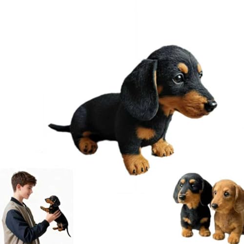 dachy dackel,Dachy 2.0 Plush Dog, Plush Toy,Simulated Dog Sofa Ornaments,The Dachy 2.0 Dackel Plüsch - Emotionale Heilung auf Abruf Die Umarmungen,Bring Relaxation and Comfort-Black||1pcs von Pjjrdh