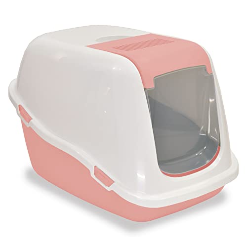 Ella Comfort Katzenklo mit Deckel. Plastik-Katzentoilette mit Luftfilter. Keine Ausbreitung von Geruch und Katzenstreu. Einfache Reinigung. 57 x 39 x 41 cm. Rosa Ella Comfort Katzenklo mit Deckel. Plastik-Katzentoilette mit Luftfilter. Keine Ausbreitung von Geruch und Katzenstreu. Einfache Reinigung. 57 x 39 x 41 cm. Rosa von Plana