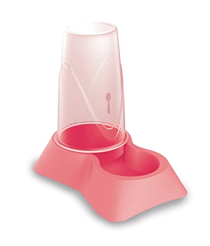 Futter- und Wasserspender Stella für Haustiere mit rutschfesten Füßen, Futternapf für Hunde, Katzen und andere Haustiere (Candy Rosa, 1,5LT Dispenser) von Plana