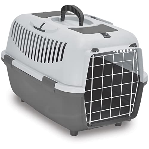 Nomade Lux 2 Hundebox - Transportbox für kleine Hunde und Katzen - 55 x 36 x 35 cm - Kann bis zu 8 kg tragen. Robustes Polypropylen. Türen aus Metal von Plana