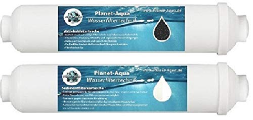 Planet-Aqua 2X Filter Set/Ersatzfilter Patronen - Sedimentfilter & Aktivkohlefilter Wasserfilter Osmoseanlage Umkehrosemose Osmose Wasser Trinkwasser Kartusche von Planet-Aqua