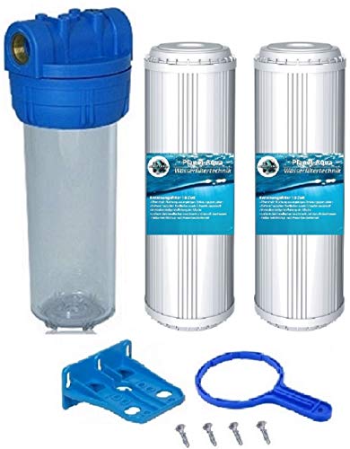 Planet-Aqua Filtergehäuse DUOS 10 Zoll mit 1/2" Wasseranschluß 2X KALKFILTER Kartuschen 1x GEHÄUSESCHLÜSSEL 1x Halterung Vorfilter für Wasserfilter Osmose Anlagen Hauswasserwerk Brunnen Planet-Aqua Filtergehäuse DUOS 10 Zoll mit 1/2" Wasseranschluß 2X KALKFILTER Kartuschen 1x GEHÄUSESCHLÜSSEL 1x Halterung Vorfilter für Wasserfilter Osmose Anlagen Hauswasserwerk Brunnen von Planet-Aqua