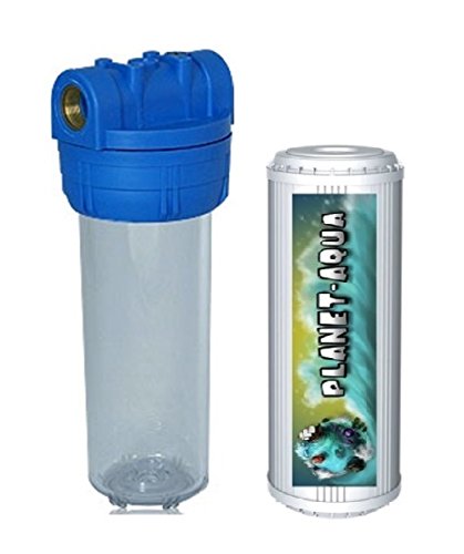 Planet-Aqua Filtergehäuse Set 10 Zoll mit 3/4" Wasseranschluß/Gewinde + Eisenfilter als Wasser Vorfilter für Wasserfilter, Umkehrosmose Filter Anlage Hauswasserwerk Brunnenwasser Filter Garten Pool Planet-Aqua Filtergehäuse Set 10 Zoll mit 3/4" Wasseranschluß/Gewinde + Eisenfilter als Wasser Vorfilter für Wasserfilter, Umkehrosmose Filter Anlage Hauswasserwerk Brunnenwasser Filter Garten Pool von Planet-Aqua