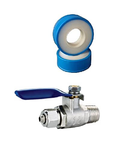 Planet-Aqua Messing Kugelhahn Ventil mit 1/4 Zoll Ausgang + Teflonband Absperrhahn Ventil für den Anschluss von Osmoseanlagen und Kühlschrank Filter an das Wassernetz mit Osmoseschlauch Planet-Aqua Messing Kugelhahn Ventil mit 1/4 Zoll Ausgang + Teflonband Absperrhahn Ventil für den Anschluss von Osmoseanlagen und Kühlschrank Filter an das Wassernetz mit Osmoseschlauch von Planet-Aqua