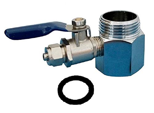 Planet-Aqua Wasseranschluss Adapter Set 1/2" mit 1/4" Absperrhahn aus Messing für Wasserfilter Osmoseanlage Side by Side Kühlschrank Filter Wasserhahn Anschluss und Umkehr Osmose Schlauch Verbinder von Planet-Aqua