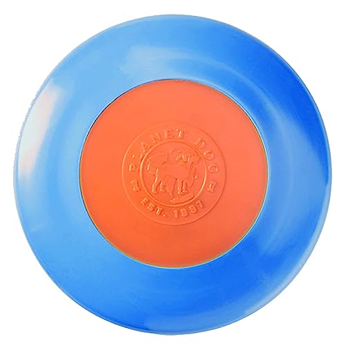 Planet Dog Orbee-Tuff Zoom Flyer - Apportierspielzeug für Hunde - Frisbee - Blau & Orange, L von Planet Dog