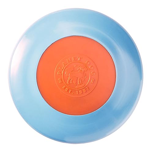 Planet Dog Orbee-Tuff Zoom Flyer - Apportierspielzeug für Hunde - Frisbee - Blau & Orange, S von Planet Dog