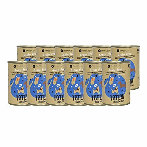 Grain Free Superpremium Nassfutter für Hunde, Lachs, 380 g, Planet, Gemüsegarten, 12 Stück von Planeta Huerto