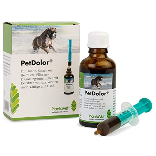 PlantaVet PetDolor | 50 ml | Ergänzungsfuttermittel für Hunde | Kann dabei helfen die Stoffwechselfunktion des Bewegungsapparates anzuregen | Flüssige Nahrungsergänzung von Plantavet
