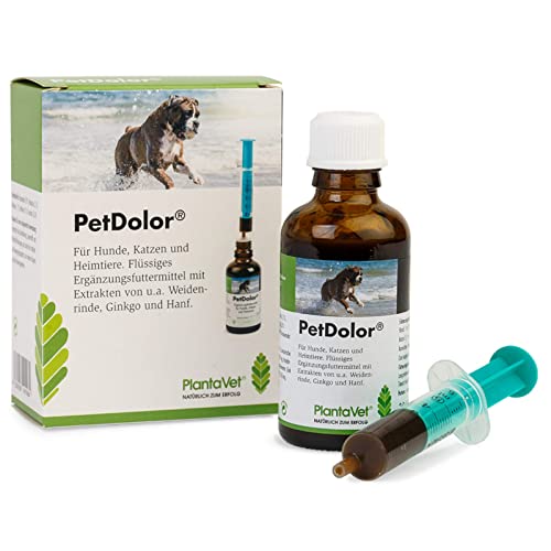 PlantaVet PetDolor | 50 ml | Ergänzungsfuttermittel für Hunde | Kann dabei helfen die Stoffwechselfunktion des Bewegungsapparates anzuregen | Flüssige Nahrungsergänzung von YAMOOCO