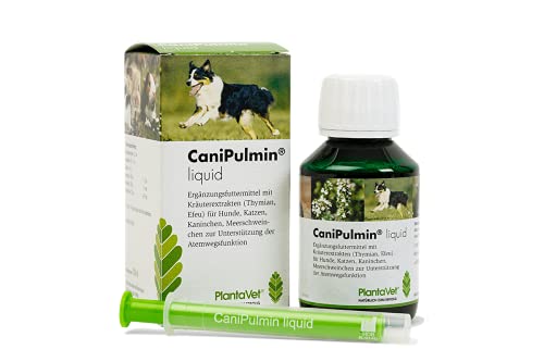 Plantavet CaniPulmin Liquid für Hunde | 100ml | Flüssiges Ergänzungsfuttermittel für Hunde | Kann dabei helfen die die Atemwegsfunktion zu unterstützen | Mit Thymian und Efeu von Plantavet