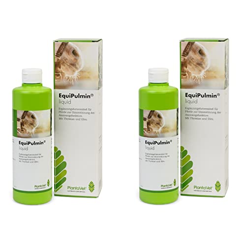 Plantavet EquiPulmin Liquid | Doppelpack | 2 x 500 ml | Ergänzungsfuttermittel für Pferde | Zur Unterstützung der Atemwegsfunktion | Mit Efeu- und Thymianextrakt | Mit Dextrose von Plantavet