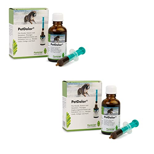 Plantavet PetDolor | Doppelpack | 2 x 50 ml | Ergänzungsfuttermittel für Hunde | Kann dabei helfen die Stoffwechselfunktion des Bewegungsapparates anzuregen von Plantavet