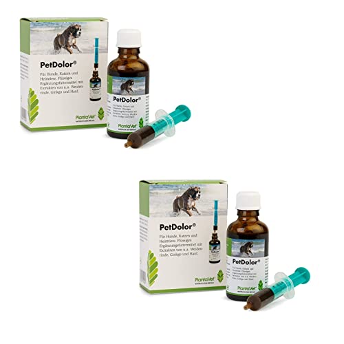 PlantaVet PetDolor | Doppelpack | 2 x 50 ml | Ergänzungsfuttermittel für Hunde | Kann dabei helfen die Stoffwechselfunktion des Bewegungsapparates anzuregen von Plantavet