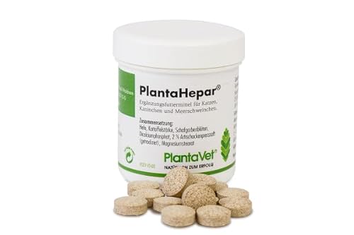 Plantavet PlantaHepar 200 mg | 60 Tabletten | Ergänzungsfuttermittel für Kleintiere | Kann zur Unterstützung des Pankreas- und Leberstoffwechsels beitragen | Mit Süßholzwurzel von Plantavet