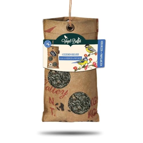 Bird Buffet | Vogelfutter ECO tasche zum afhängen | Vogelfutter für Kohlmeisen & Blaumeisen | 1x 300gr | 4-Jahreszeiten-Futter | vogelhaus zum aufhängen | vogelfutter wildvögel ganzjährig von Plants by Frank