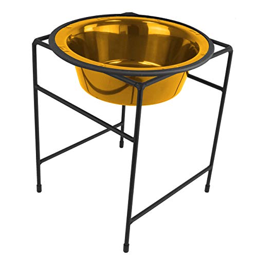 Platinum Pets Single Diner Futterstation mit Edelstahl Hundenapf/Katzennapf von Platinum Pets