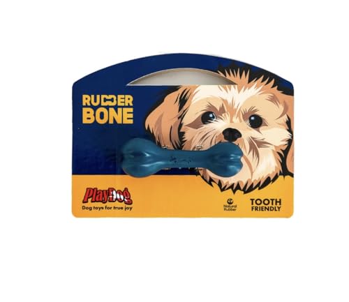 PlayDog Bone S – Kleiner Kauknochen aus Naturgummi, langlebig & bissfest, für kleine Hunde, ideal für Zahnreinigung & Spiel von PlayDog