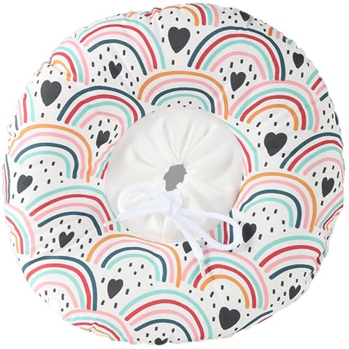Katzen-Donut-Halsband, weicher Kegel, um das Lecken zu stoppen, verstellbar, wasserdicht, Genesungshalsband mit niedlichem Muster, Baumwolle, Kätzchenkegel (Pik, L) von Playful Paws