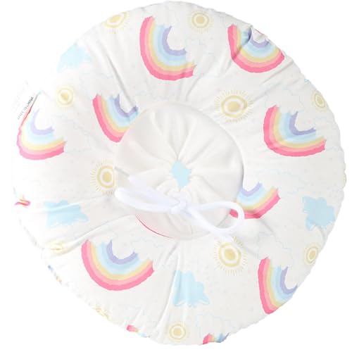 Katzen-Donut-Halsband, weicher Kegel, um das Lecken zu stoppen, verstellbar, wasserdicht, Genesungshalsband mit niedlichem Muster, Baumwolle, Kätzchenzapfen (Regenbogen, M) von Playful Paws