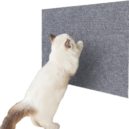Kratzbrett Katzenkratzmatte DIY Schneiderei Möbelschutz mit Kleberückseite Anti-Kratzen für Katzen (Hellgrau, 60 * 100 cm) von Playful Paws