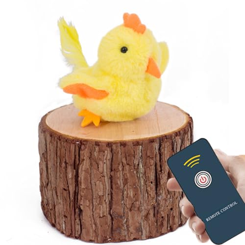 Playful Paws Flying Bird Katzenspielzeug Zwitschern und Flattern Vogel Katzenzubehör mit Fernbedienung Interaktives Katzenspielzeug für Indoor-Katzen Geschenke (Huhn) von Playful Paws