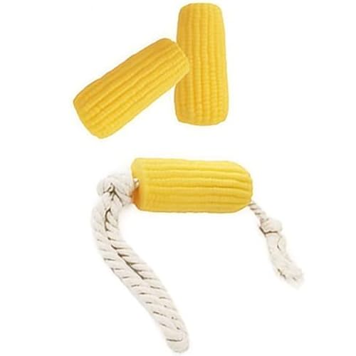 Playful Paws Hunde-Kauspielzeug, Wurst und Mais, Tauziehen, interaktives Spielzeug mit Baumwollseilknoten, aggressives Kauspielzeug für Hunde (Mais) von Playful Paws