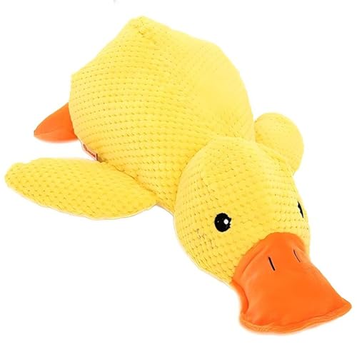 Playful Paws Quietschende Ente Hundespielzeug Haustier Komfort Spielzeug mit Quack-Quack Begleitet zum Schlafen, Stofftier für kleine Hunde und Katzen (gelb, klein) von Playful Paws