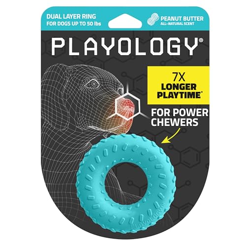 Playology Doppelschichtiges Hundespielzeug mit Ring-Duft, weich und kaut auf der Außenseite, hart und langlebig auf der Innenseite Playology Doppelschichtiges Hundespielzeug mit Ring-Duft, weich und kaut auf der Außenseite, hart und langlebig auf der Innenseite von Playology