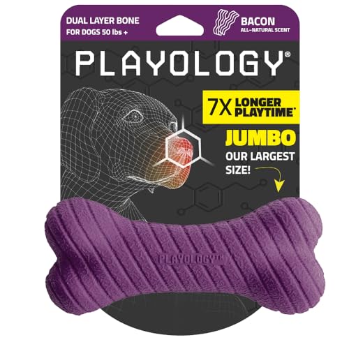 Playology Dual Layer Bone Toy - Engaging All Natural Bacon Scented Dog Toy, Large - Chew, Toss, Fetch, and Play Playology Dual Layer Bone Toy - Engaging All Natural Bacon Scented Dog Toy, Large - Chew, Toss, Fetch, and Play von Playology