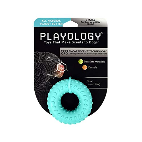 Playology Hundespielzeug Erdnussbutter mit zweilagigem Ring, klein von Playology