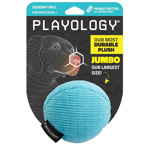 Playology Quietschball aus Plüsch, natürliches Erdnussbutter-Duft, Plüsch-Hundespielzeug mit interaktivem Quietscher für große bis mittelgroße Hunde ab 22,7 kg, leicht zu reinigen, quietschen, kauen, Playology Quietschball aus Plüsch, natürliches Erdnussbutter-Duft, Plüsch-Hundespielzeug mit interaktivem Quietscher für große bis mittelgroße Hunde ab 22,7 kg, leicht zu reinigen, quietschen, kauen, von Playology