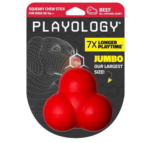Playology Squeaky Bounce Ball Dog Toy, Beef Scented, Large Playology Squeaky Bounce Ball Dog Toy, Beef Scented, Large von Playology