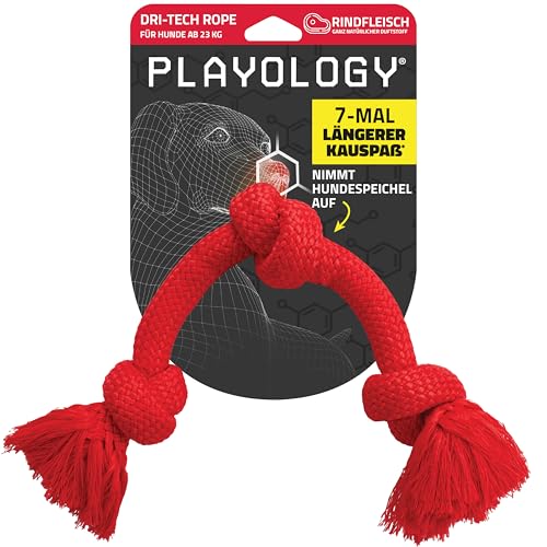 Playology Tau mit Trockentechnologie | Kauspielzeug für große Hunde (ab 16 kg) | Abwechslungsreiches Spielzeug | Natürliches Rindfleischaroma | Ausgeprägter Kautrieb | Interaktiv + schadstofffrei von Playology