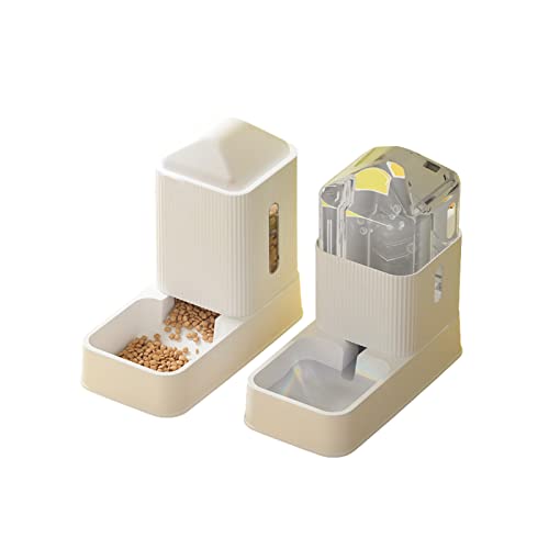 Plcnn 2 Pack Pet Automatic Water Feeder And Water Dispenser Set Pet Dog Food Bowl Dispenser for Small Medium Big Cats Dogs von Plcnn