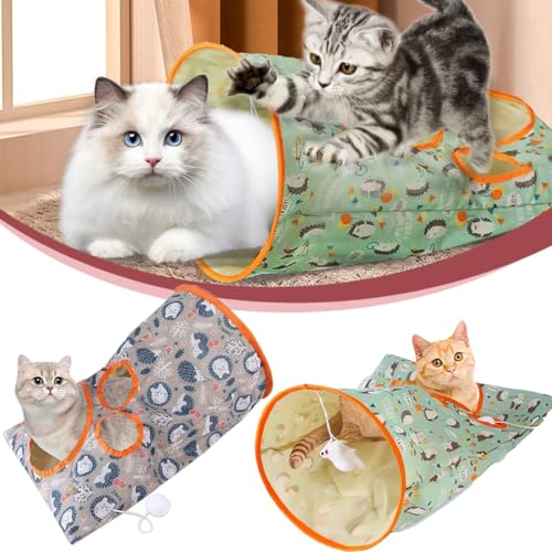 Cat Tunnel Bag,2024 New Pet Cat Play Tunnel Toy,Nanecity Cat Tunnel Bag,Collapsible Cat Drill Bag,Collapsible Interactive Cat Drill Bag Pet Toy for Cats (2pcs-A) von Plebolo