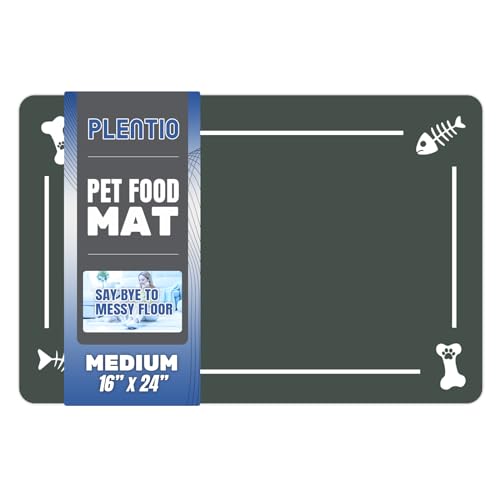 Plentio Haustierfuttermatte, 61 x 40,6 cm, saugfähige Hundematte für Futter und Wasser, Haustier-Platzsets für Katzen und Hunde, Wassernapf, rutschfeste Hundefuttermatte, Futtermatte zum Schutz Ihrer von Plentio