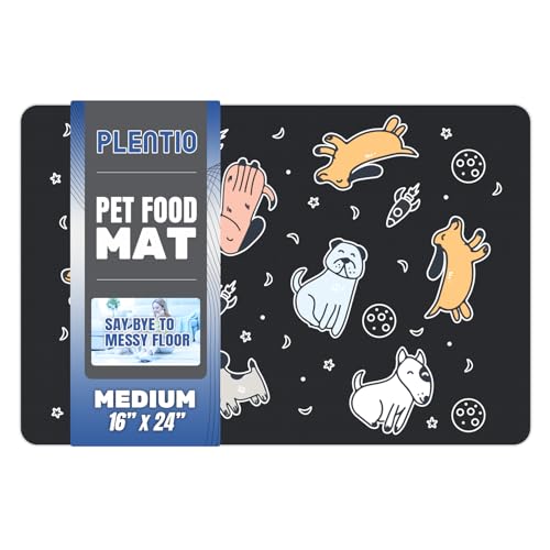 Plentio Haustier-Futtermatte, große Größe (40,6 x 61 cm), saugfähige Hundematte für Futter und Wasser, keine Flecken, leicht zu reinigen, schnell trocknende Hundewasserspender-Matte, Hundezubehör von Plentio