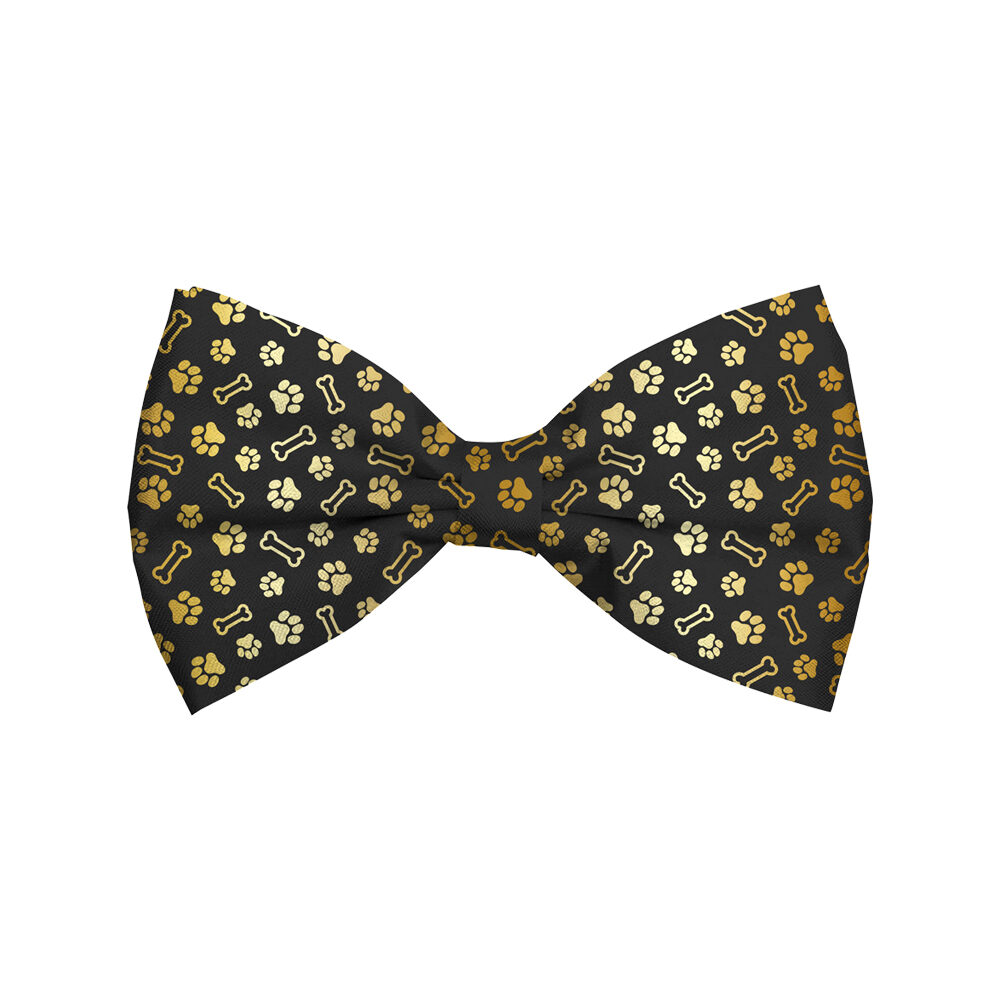 Bow Tie Xmas Bones Paws Black Dog - S von Plenty Gifts