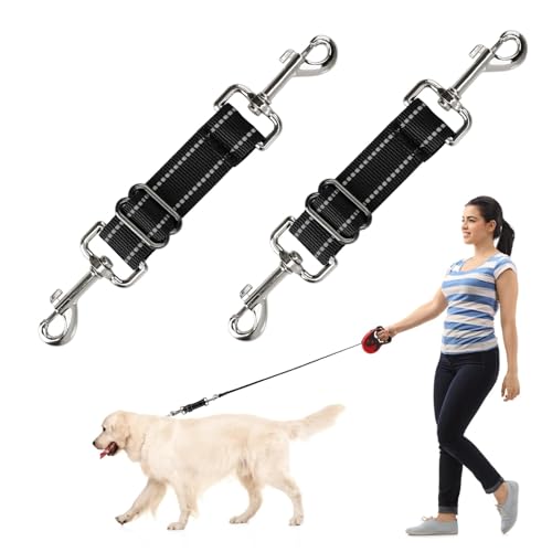 2 Stück Hundehalsband-Clips, Hundehalsband-Anschluss, reflektierend, Nylon, Welpenhalsband, doppelseitiger Clip-Riemen, verstellbarer Haustier-Hundehalsband-Anschluss für Hundegeschirr zum Halsband, 2 Stück Hundehalsband-Clips, Hundehalsband-Anschluss, reflektierend, Nylon, Welpenhalsband, doppelseitiger Clip-Riemen, verstellbarer Haustier-Hundehalsband-Anschluss für Hundegeschirr zum Halsband, von Plimbin