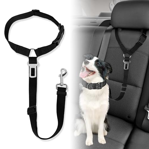 Plliocse Hunde-Sicherheitsgurt für Autos, Kopfstütze, Starke Leine, Geschirr für Hunde, Katzen und Haustiere, Schwarz Plliocse Hunde-Sicherheitsgurt für Autos, Kopfstütze, Starke Leine, Geschirr für Hunde, Katzen und Haustiere, Schwarz von Plliocse