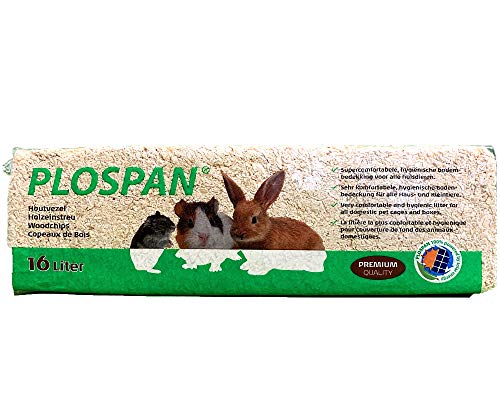 Plospan Katzenstreu für Kaninchen und Nager aus Naturholz, hohe Saugfähigkeit – umweltfreundlich, 16 Liter von Plospan