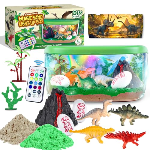 Plunack Dinosaurier Geschenke für Jungen, Dinosaurier Terrarium Set mit Farbige Lichter - Dinosaurier Spielzeug Bastelset DIY Nachtlicht für Kinder im Alter von 3-12 Jahren, Oster Geschenk Jungen Plunack Dinosaurier Geschenke für Jungen, Dinosaurier Terrarium Set mit Farbige Lichter - Dinosaurier Spielzeug Bastelset DIY Nachtlicht für Kinder im Alter von 3-12 Jahren, Oster Geschenk Jungen von Plunack