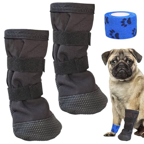 2Pcs Pfotenschutz Hund Verletzung Hundeschuhe bei Verletzungen Hundeschuhe Pfotenschutz Pfotenschuhe Hund Verletzung Atmungsaktiv,Weich Haustierwunden Verhindern Lecken mit 1 Selbsthaftende bandage（M） von Pluvyze
