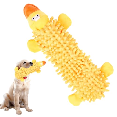 Pluvyze Anti Stress Ente Hund,Hundespielzeug Ente,Anti Stress Spielzeug Hund,Lustige Entenform,Verschleißfest und Bissfest,für Hunde Geeignet,Lassen Sie Den Hund Nach Herzenslust Spielen (Gelb) von Pluvyze