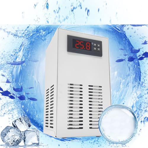 Plyisty 120 W Aquariumkühler, Leiser 35 L 3 L/min Wasserkühler mit Pumpe/Schlauch, Kühlkompressor für Meerwasser und Süßwasser, Aquarium-Kühlsystem (EU-Stecker) von Plyisty